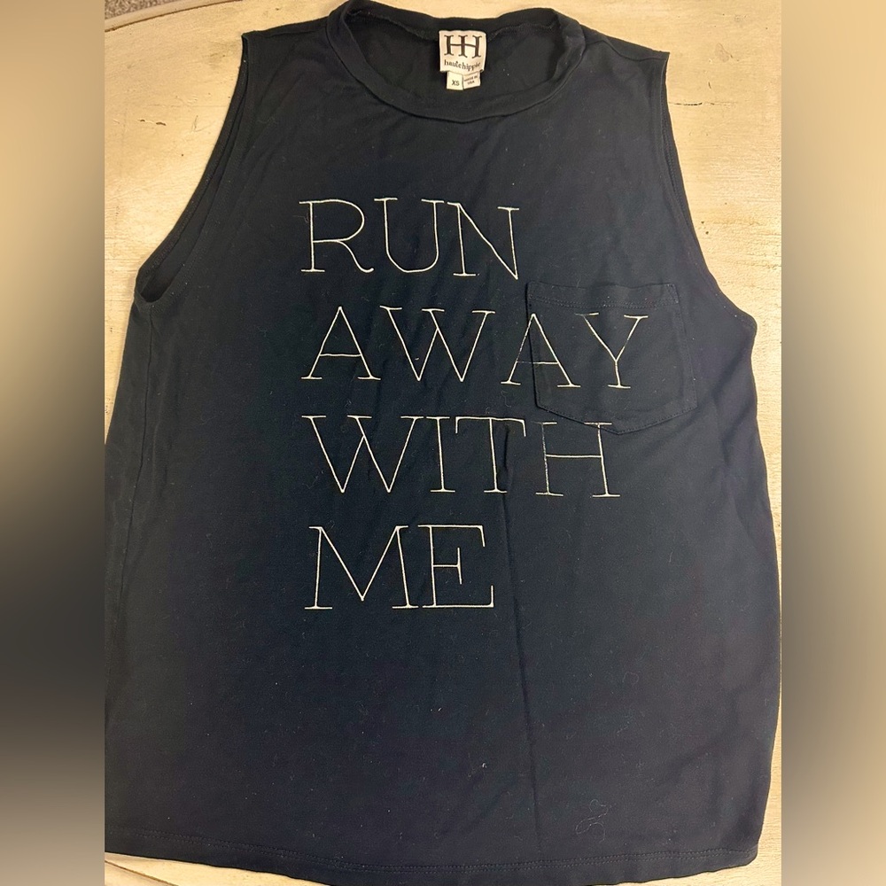 Haute Hippie - Black “Run Away with Me” black hardly worn cute top!
